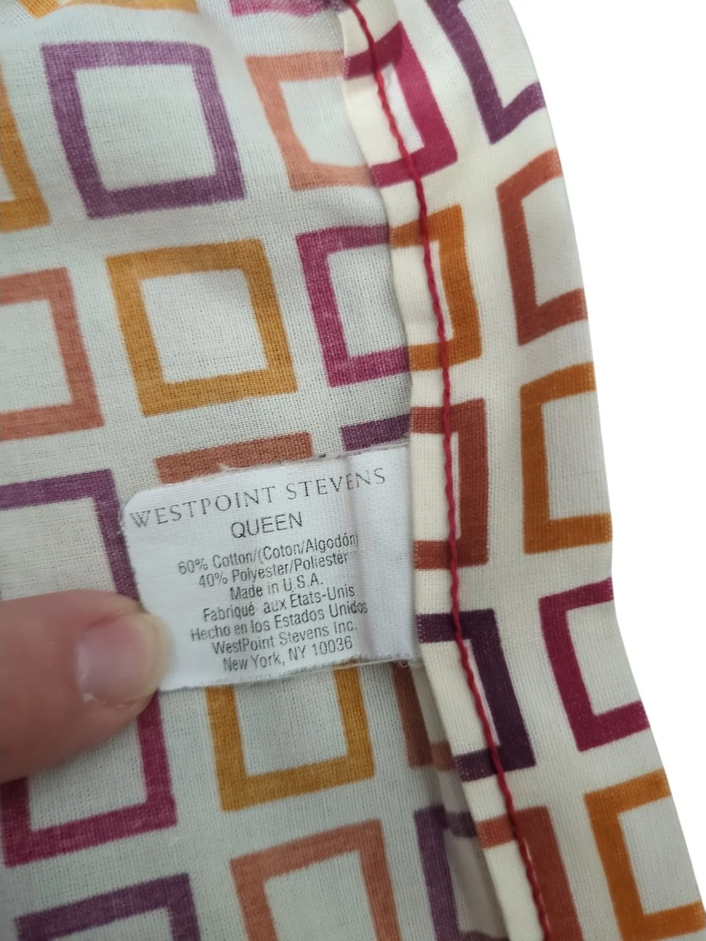 Vintage WestPoint Stevens Queen Sheet Set Geometric Retro 4 Pc Set MCM Retro
